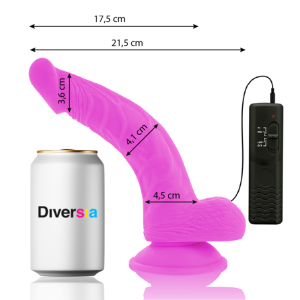 Diversia Flexibele Vibrerende Dildo Paars 21,5 cm Diversia Flexibele Vibrerende Dildo Paars 21,5 cm - Afbeelding 2