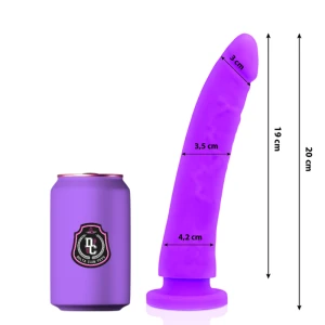 Deltaclub siliconen dildo medische siliconen 20 cm lengte 4 cm diameter paars