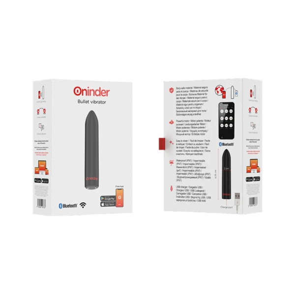 Oninder Berlin Bullet Vibrator zwart 8,5 cm, 9 standen, app-bediening