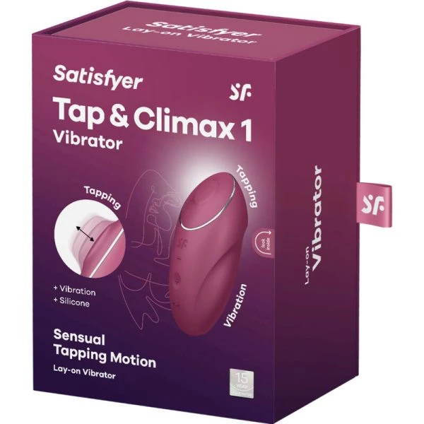 Satisfyer Layons Tap & Climax 1 Opgelegvibrator met kopfunctie rood