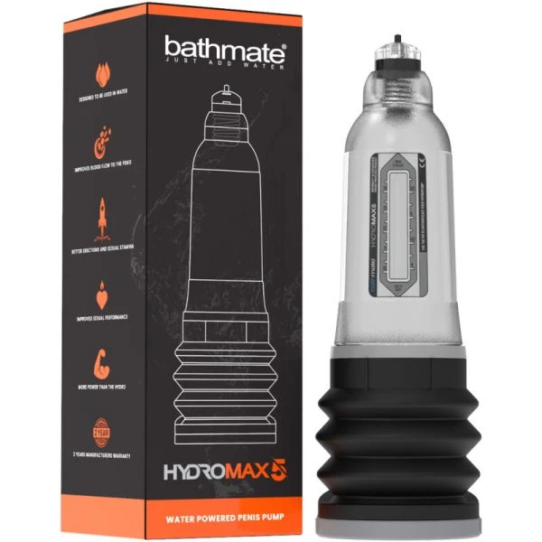 Bathmate Hydromax 5 Penispumpe mit Wasserdruck, transparent