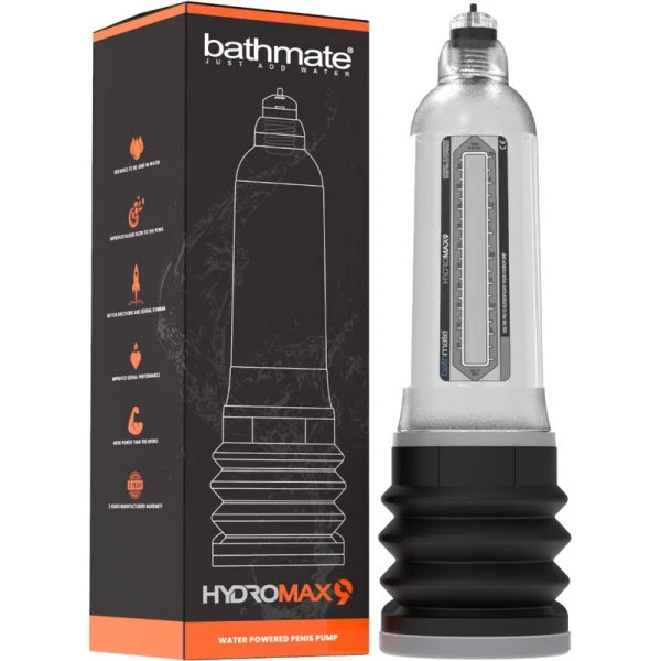 Bathmate Hydromax 9 Penispumpe mit Wasserdruck, transparent