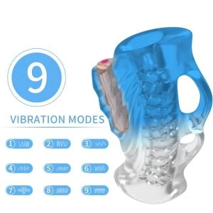Armony FOR HIM Masturbator mit Fingerauflage und Vibrator, blauer Gradient