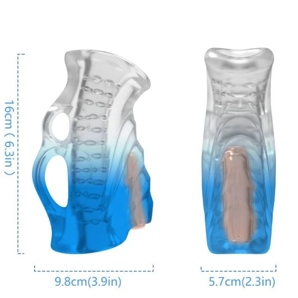Armony FOR HIM Masturbator mit Fingerauflage und Vibrator, blauer Gradient