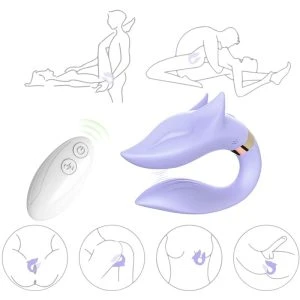 Armony Fox Paarvibrator met afstandsbediening, Paars