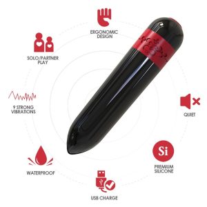 Armony Stimulators Rocket Bullet Vibrator met afstandsbediening, zwart Armony Stimulators Rocket Bullet Vibrator met afstandsbediening, zwart - Afbeelding 3