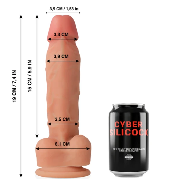 Cyber Silicock Oliver Silikon-Dildo met zuignap, natuurgetrouw, 19 cm