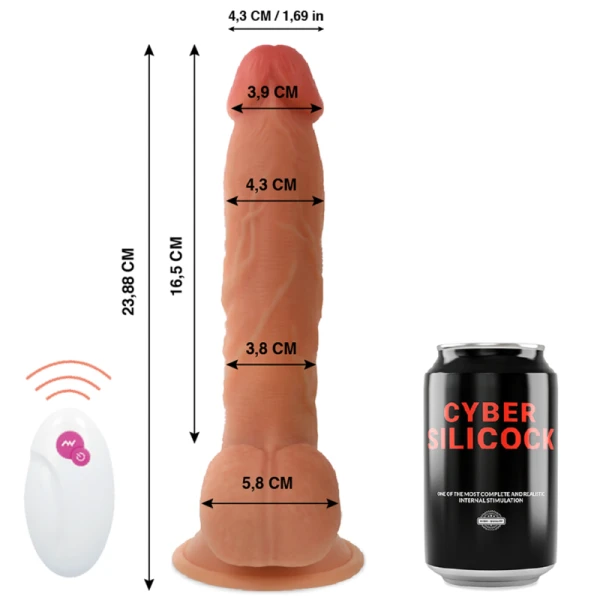 Cyber Silicock Realistische Vibrator met Afstandsbediening 23,88 cm