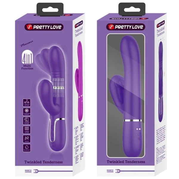 High Tech Pretty Love Multifunktions-Rabbit-Vibrator met G-Punt-Stimulatie paars
