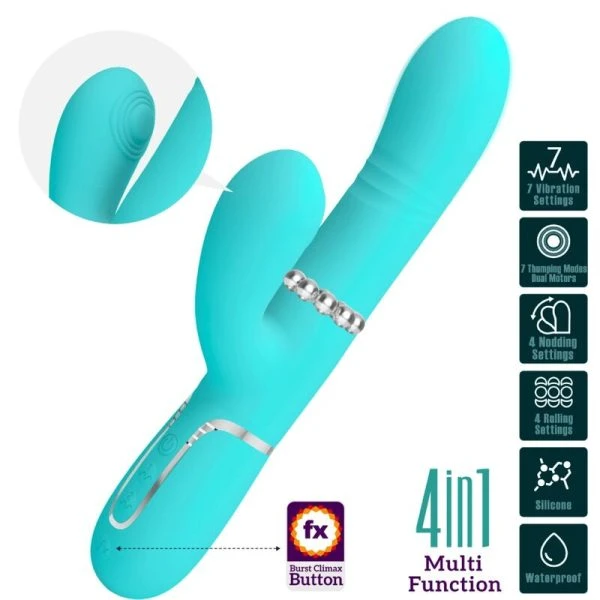 High Tech Pretty Love Multifunktions-Rabbit-Vibrator Aqua Grün