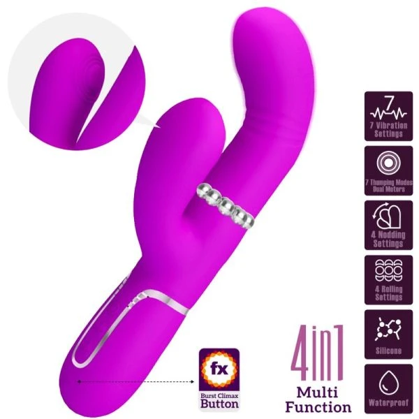 High Tech Pretty Love Multifunctionele G-Spot Vibrator Rabbit Fuchsia