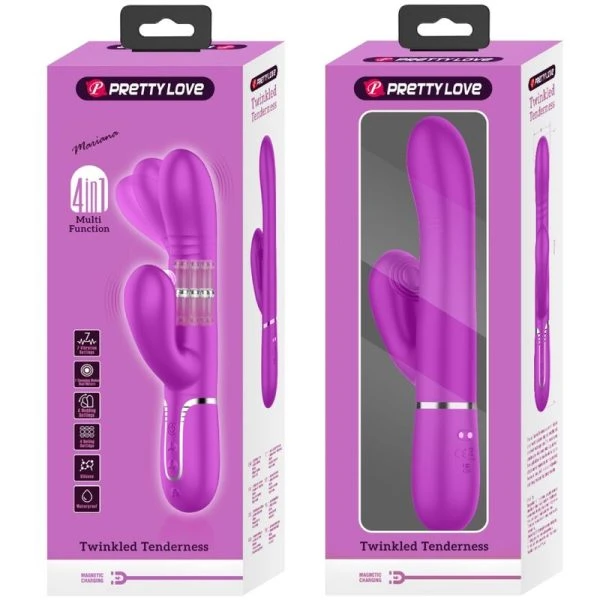 High Tech Pretty Love Multifunctionele G-Spot Vibrator Rabbit Fuchsia