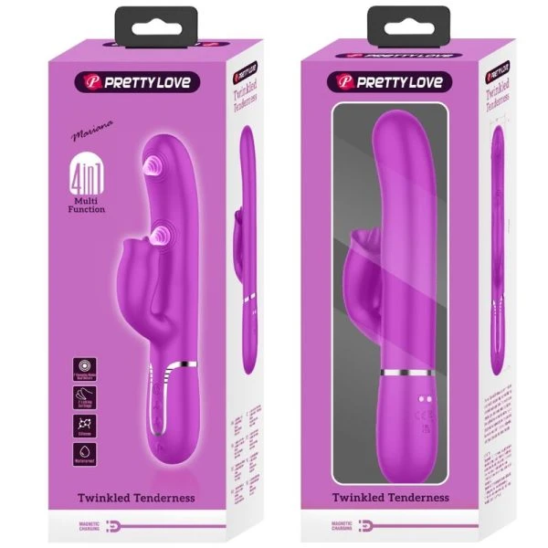 High Tech Pretty Love Konijnenvibrator met likfunctie Fuchsia