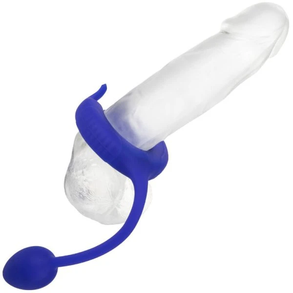 Calexotics Admiral Penisring met gewicht en vibratie, blauw