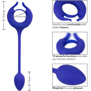 Calexotics Admiral Penisring met gewicht en vibratie, blauw Calexotics Admiral Penisring met gewicht en vibratie, blauw - Afbeelding 4