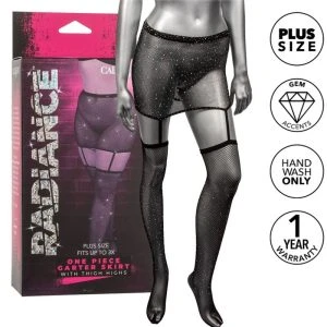 Calexotics Radiance Garter Skirt with Thigh-High Stockings Plus Size