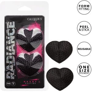 Calexotics Radiance Heart-Shaped Jewel Nipple Covers, Reusable