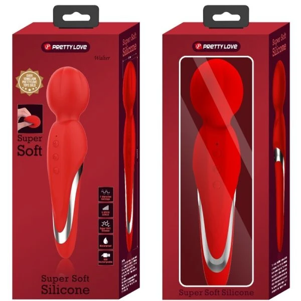 High Tech Pretty Love Walter Vibrator-Stab aus Silikon rot