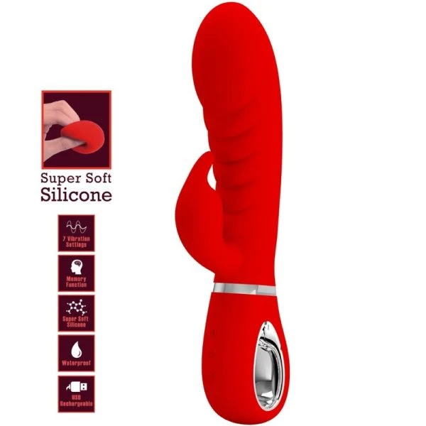 High Tech Pretty Love Prescott G-Punt-Vibrator met Clitorisstimulator rood