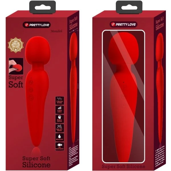 High Tech Pretty Love Meredith Massager met 12 vibratiestanden rood