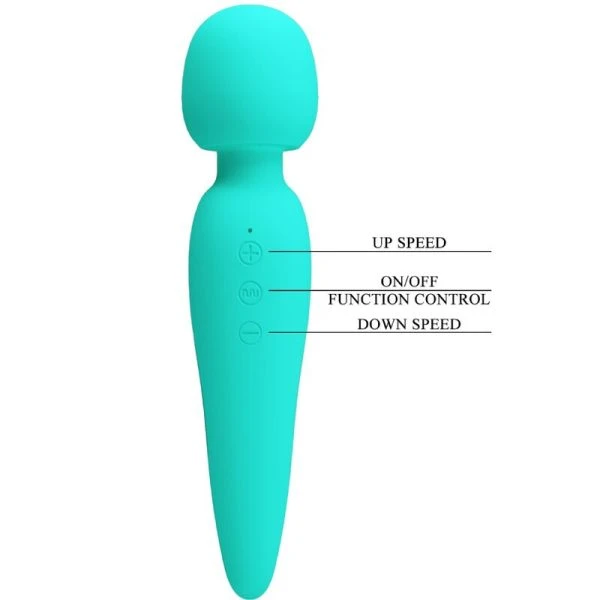 High Tech Pretty Love Meredith Massager met 12 vibratiestanden, aquagroen