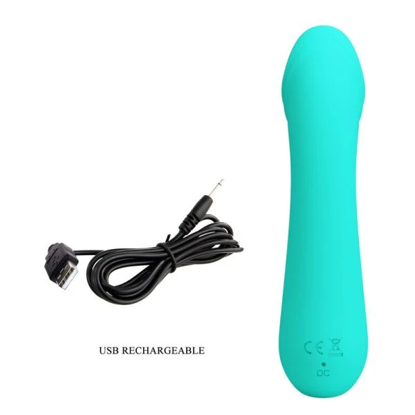 FUN Toys Pretty Love Cetus G-Punt Vibrator van Silicone, Aquagroen FUN Toys Pretty Love Cetus G-Punt Vibrator van Silicone, Aquagroen