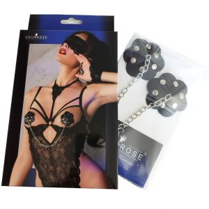Chilirose Accesories Nippelabdeckungen met zilveren ketting zwart Chilirose Accesories Nippelabdeckungen met zilveren ketting zwart - Afbeelding 2