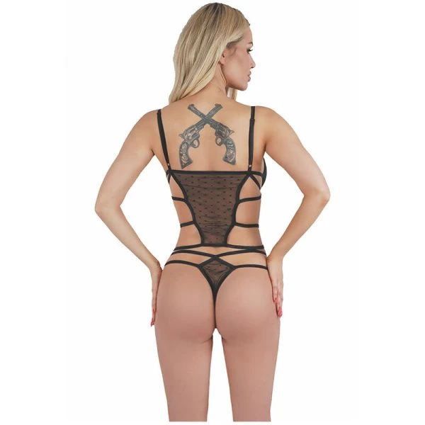 Livco Corsetti Fashion Aurora LC90727 Hemd und Tanga-Set Schwarz L/XL