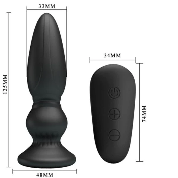 MR Play Krachtige Vibrator met Afstandsbediening Anaalplug Zwart MR Play Krachtige Vibrator met Afstandsbediening Anaalplug Zwart