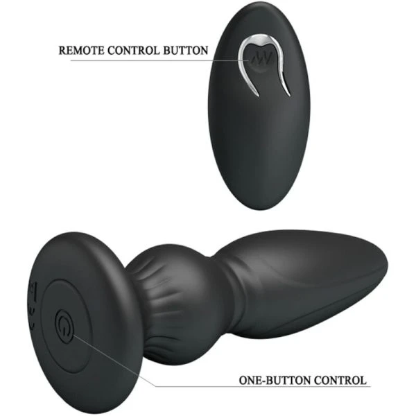 MR Play Krachtige Vibrator met Afstandsbediening Anaalplug Zwart MR Play Krachtige Vibrator met Afstandsbediening Anaalplug Zwart