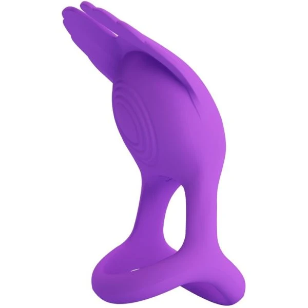 FOR HIM Pretty Love Silas Vibrator-Penisring met 7 standen, paars