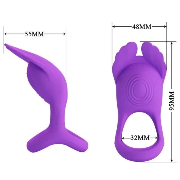 FOR HIM Pretty Love Silas Vibrator-Penisring met 7 standen, paars