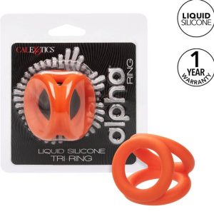Calexotics Alpha Tri-Ring Orange Penis Ring made of Liquid Silicone Calexotics Alpha Tri-Ring Orange Penis Ring made of Liquid Silicone - Image 1