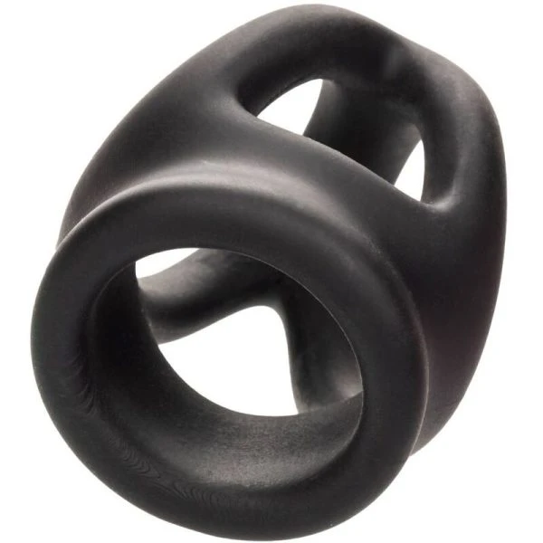 Calexotics Alpha Dual Cage Ring Penisring van vloeibaar siliconen zwart Calexotics Alpha Dual Cage Ring Penisring van vloeibaar siliconen zwart