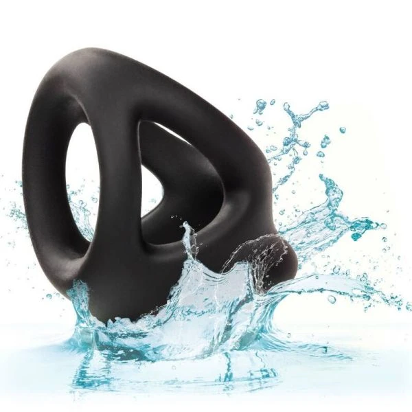 Calexotics Alpha Dual Cage Ring Penisring van vloeibaar siliconen zwart Calexotics Alpha Dual Cage Ring Penisring van vloeibaar siliconen zwart