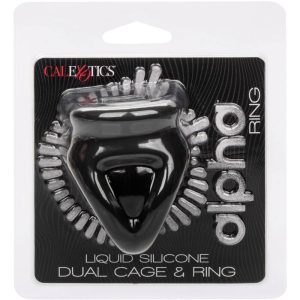 Calexotics Alpha Dual Cage Ring Penisring van vloeibaar siliconen zwart Calexotics Alpha Dual Cage Ring Penisring van vloeibaar siliconen zwart - Afbeelding 2