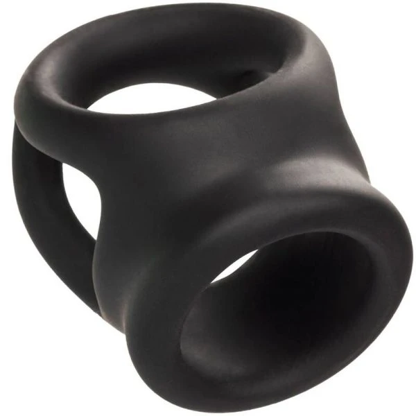 Calexotics Alpha Dual Cage Ring Penisring van vloeibaar siliconen zwart Calexotics Alpha Dual Cage Ring Penisring van vloeibaar siliconen zwart