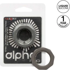 Calexotics Alpha Prolong Prismatic Penis Ring from Liquid Silicone Gray