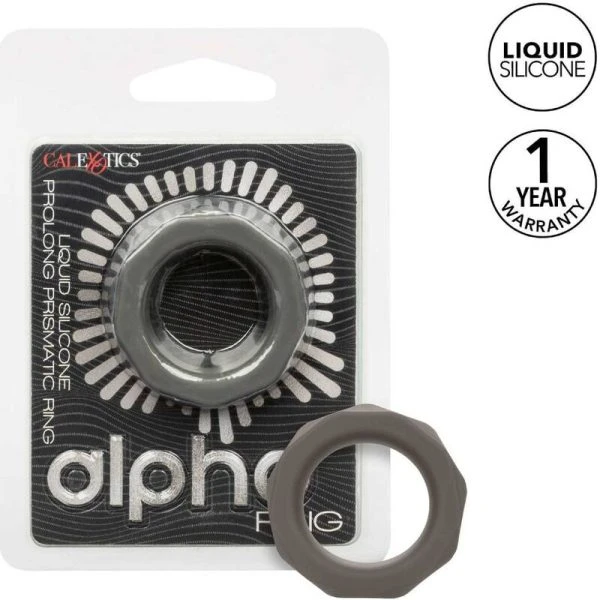 Calexotics Alpha Prolong Prismatische Penisring van vloeibaar siliconen Grijs