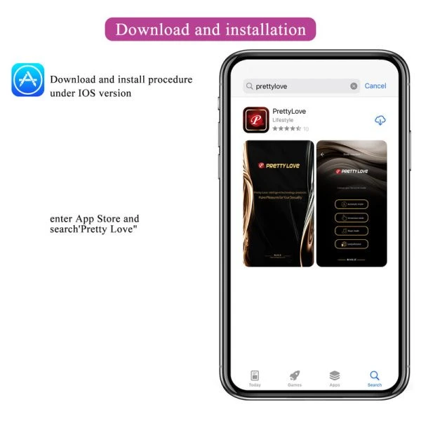 APP Series Pretty Love Hector Elektroschokvibrator met app-bediening, paars