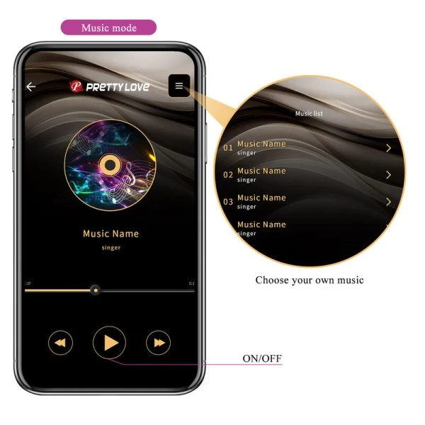 APP Series Pretty Love Hector Elektroschokvibrator met app-bediening, paars