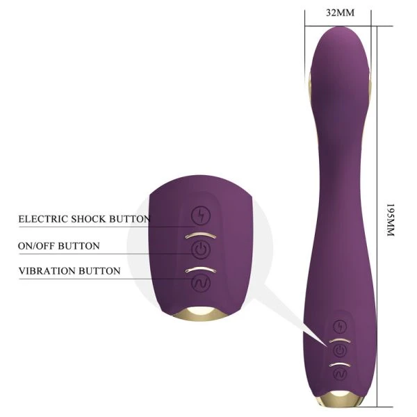 APP Series Pretty Love Hector Elektroschokvibrator met app-bediening, paars