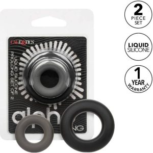 Calexotics Alpha Prolong Penisring Set met 2 Ringen Grijs Calexotics Alpha Prolong Penisring Set met 2 Ringen Grijs - Afbeelding 1
