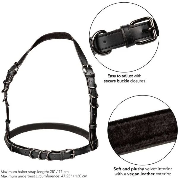 Calexotics Euphoria Plus Size Halter-Brustgeschirr aus veganem Leder
