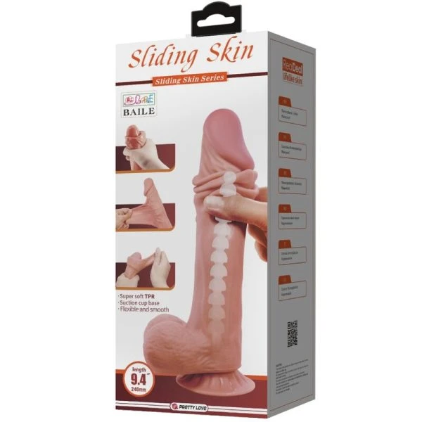 Pretty Love Realistischer Dildo mit Sliding Skin und Saugnapf braun