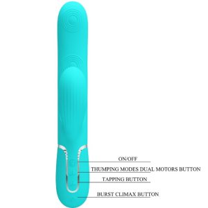 High Tech Pretty Love Perlita Rabbit-Vibrator 3-in-1 met clitorisstimulator, aquagroen High Tech Pretty Love Perlita Rabbit-Vibrator 3-in-1 met clitorisstimulator, aquagroen - Afbeelding 8