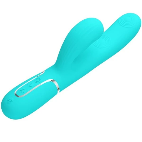 High Tech Pretty Love Perlita Rabbit-Vibrator 3-in-1 met clitorisstimulator, aquagroen High Tech Pretty Love Perlita Rabbit-Vibrator 3-in-1 met clitorisstimulator, aquagroen