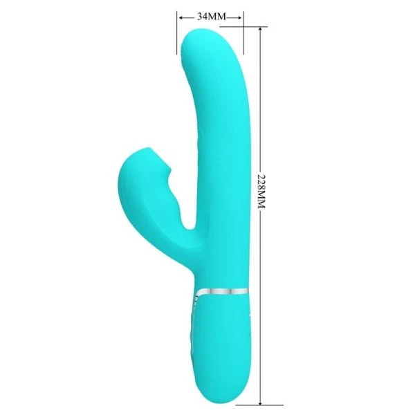 High Tech Pretty Love Perlita Rabbit-Vibrator 3-in-1 met clitorisstimulator, aquagroen High Tech Pretty Love Perlita Rabbit-Vibrator 3-in-1 met clitorisstimulator, aquagroen