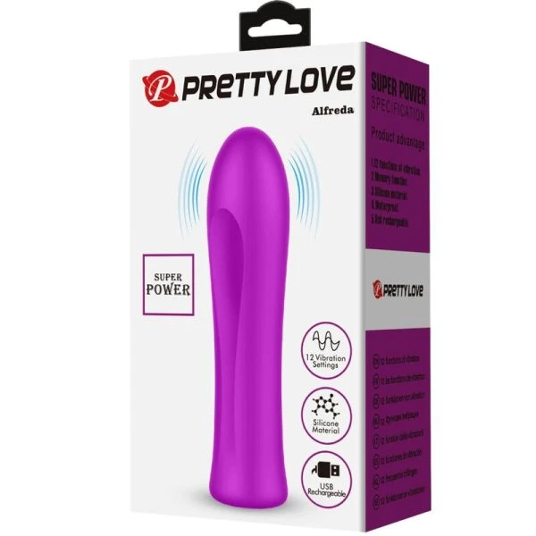 FUN Toys Pretty Love Alfreda Super Power Vibrator Violet, Minivibrator met 12 standen