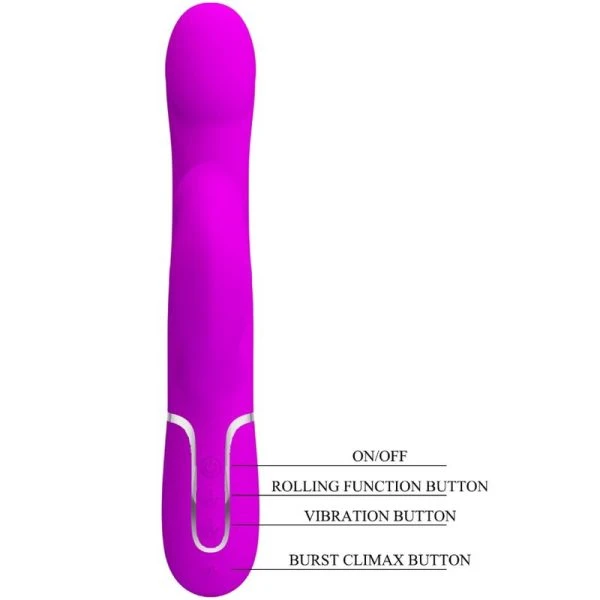 High Tech Pretty Love Rabbit Vibrator met Parels, Trilling en Clitorisstimulator, paars